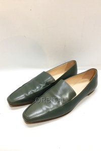 代官山)THE ROW ザロウ MINIMAL LOAFER ミニマル ローファー フラットシューズ レザー グリーン系 サイズ38