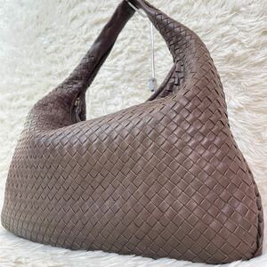 1円【美品】BOTTEGA VENETA ボッテガヴェネタ ホーボー ワンショルダーバッグ ハンドバッグ 肩掛け◎ イントレチャート 茶 ブラウン 鞄