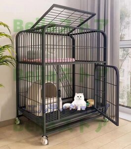 強くお勧め★猫ケージ 別荘 特大 フリースペース 家庭用 猫ケージ 屋内 2階建て トイレ付き 猫 ペット 猫ハウス キャットハウス