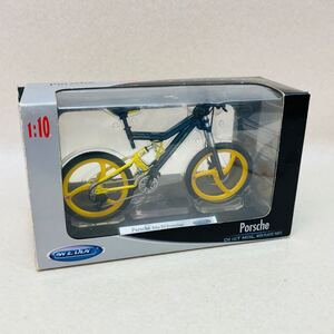 Q3059★中古品★WELLY 1/10 PORSCHE Bike FS Evolution ポルシェ 自転車コレクション イエロー★元箱破れ★同梱不可