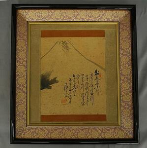 青柳琴僊 日本画　額入り　書画　紙に墨彩　Japanese painting
