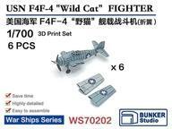 新品プラモデル 1/700 米海軍 F4F-4 ワイルドキャット (主翼折畳状態) (6機セット) [BSTWS70202]