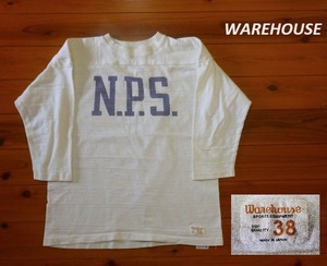 WAREHOUSEウエアハウスフットボールTシャツ38★NPS七分T