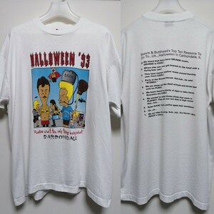 断捨離!レアT出品中!90s米国製ビンテージ『ビーバス・アンド・バットヘッド ブートレッグ カレッジ Tシャツ』アート アニメ 映画 ムービー