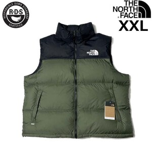 1円～!売切!【正規新品】THE NORTH FACE◆1996 RETRO NUPTSE VEST ダウンベスト US限定 ヌプシ RDS 700フィル(XXL)カーキ 190122