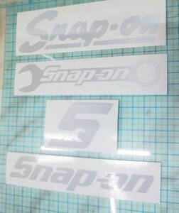 残りが僅か 早い者勝ち 送料無料 スナップオン Snap-On ステッカー 反射タイプ ホワイト 新品未使用品 4枚まとめて