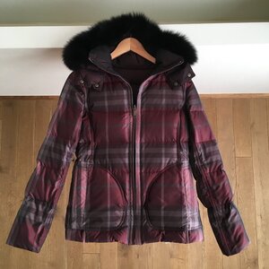 即決 美品　BURBERRY LONDON バーバリーロンドン 高級　ファー　リバーシブル　ダウン ジャケット ベルト付き38TM