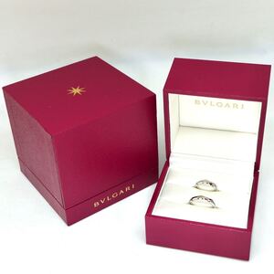 1円〜!!【ペアリング!!2本セット!!】BVLGARI（ブルガリ）箱付!!●Pt950 天然ダイヤモンドリング●D 約10.5g EE1/EE6 B200