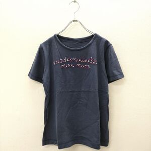 Mademoiselle NONNON D0323UTS053 ビーズ ロゴ サイズ40/L 半袖Ｔシャツ カットソー ネイビー マドモアゼルノンノン 4-0715S 233839