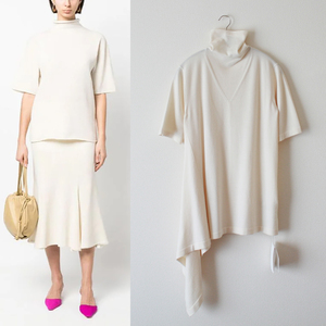 JIL SANDER／ジルサンダー／21SS／タートルネックアシンメトリーニット