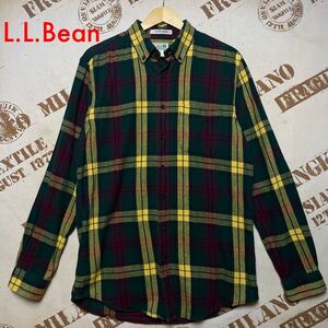 L.L.Bean チェック ネルシャツ ライトネル 好配色 フランネルシャツ　エルエルビーン SLIGHTLY FITTED M-TALL ボタンダウン BDシャツ