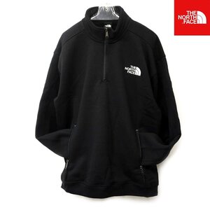 US限定新品 ノースフェイス 1/4ジップ ヘビーウェイトスウェットトレーナー(XL)ブラック 黒 裏起毛 THE NORTH FACE 日本未発売/24as102