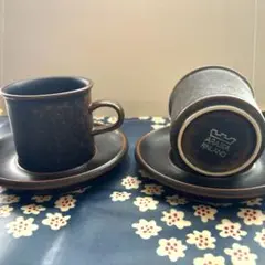 【やや難あり】2客セットアラビア ルスカ コーヒーカップ&ソーサー 2客セット