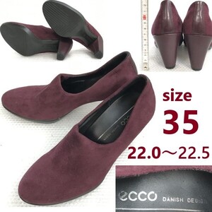 エコー/ecco DANISH DESIGN★スエード/本革/ブーティー/ハイヒールパンプス【size:35/22.0-22.5/赤紫】pumps/Shoes/high heels◆pQ-589