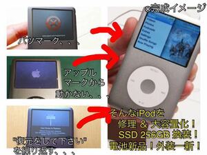 iPod classic 修理 160GB→256GB SDXC換装 大容量化！ ジャンク 電池新品！