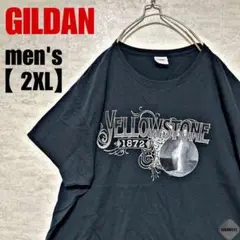 c206【GILDAN】イエローストーンTシャツ【メンズ2XL】ブラック