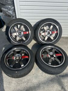 Rays TE37SL SONIC 6J×41 4/100 15インチ4本　165/55r15 DUNLOP LEMANS V+ タイヤ付き