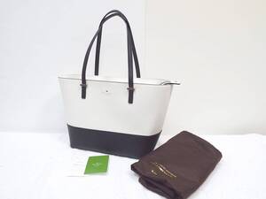 超美品 ケイトスペード/kate spade レザー ハンド/トート バッグ シダーストリート スモール ハーモニー ブラック×セメント PXRU4545