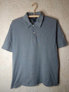 ｎ8338　Brooks　Brothers　ブルックス　ブラザーズ　マカオ製　半袖　ボーダー　デザイン　ポロシャツ　vintage　ビンテージ　送料格安