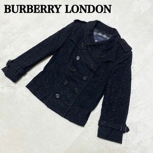 希少 極美品 BURBERRY LONDON バーバリーロンドン ジャケット アウター ダブル レース ブラック サイズ38