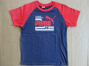 送料210円 PUMA プーマ 半袖 ラグラン 2トーン ロゴ プリント Tシャツ 150