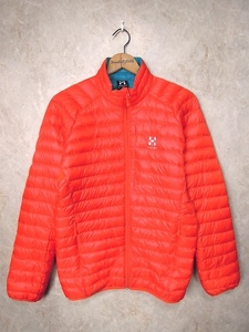 HAGLOFS ESSENS II DOWN JACKET◆メンズXSサイズ(実寸S程度)/オレンジ/ダウンジャケット/軽量/アウトドア/ホグロフス