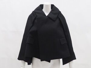 a.●美品【コムデギャルソン コムデギャルソン】22AW ノーカラー オーバーサイズ ギャバ ジャケット RJ-J029 AD2022 ブラック XS