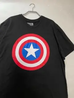 USA 古着 半袖 Tシャツ マーベル キャプテンアメリカ ロゴ ブラック