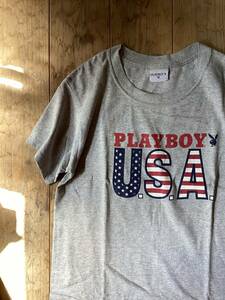 90年代ビンテージ★プレイボーイ PLAYBOY USA プリントTシャツ バニー 星条旗 80年代 ヴィンテージ