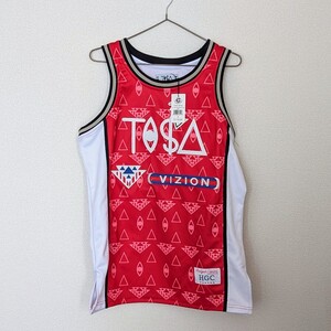 【1円スタート】新品タグ付き TISA VISION MONOGRAM BASKETBALL JERSEY RED サイズ S