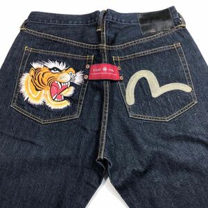 【W34 L34】 USED EVIS PARIS 0086 Tiger Dragon Denim Pants エヴィス パリス 虎 龍 カモメ 刺繍 デニム パンツ F879