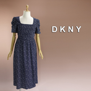 半額セール★新品 DKNY 14W/19号 ダナキャラン 紺 白 ワンピース パーティドレス 半袖 大きいサイズ 結婚式 二次会 披露宴 通勤 凛36YY2102