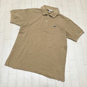 和409★ LACOSTE ラコステ 半袖 ポロシャツ ワンポイント CLASSIC FIT FR3 ベージュ メンズ