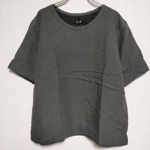 MARGARET HOWELL CHAMBRAY LINEN 589-3152003 半袖 ブラウス シャツ 2023 チャコールグレー マーガレットハウエル 4-0611S 236775