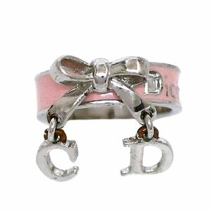 クリスチャン ディオール リング ピンク シルバー 指輪 12号 金属素材 中古 Christian Dior