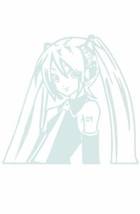 シール ボーカロイド 初音ミク カーステッカー 35*30 白 パソコン 上半身 カーステッカー バイク　デカール