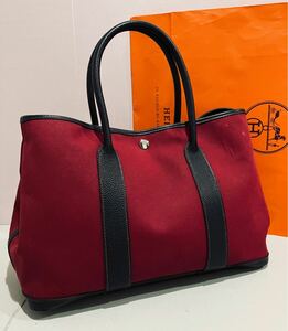 HERMES 超美品 バッグ ガーデンパーティPM 刻印有り エルメス トート バック