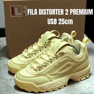 FILA DISTORTER 2 PREMIUM フィラ 25cm イエロー　レディーススニーカー　厚底スニーカー　FILAスニーカー　FILA厚底