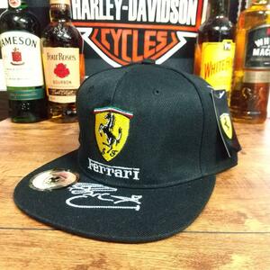 即決　新品　送料無料　フェラーリ　Ferrari　キャップ　F1　エンジン　CAP　レーシング　メカ　黒　サーキット　