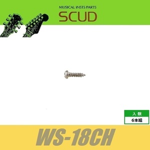 SCUD WS-18CH　ロトマチック取付けビス　ギターペグ用　Φ2.4 xL10mm/ なべ頭 6pcs　クローム　ねじ　スカッド