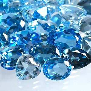 (天然ブルートパーズおまとめ200.5ct)u ルース 裸石 ジュエリー ブルートパーズ jewelry blue topaz i①