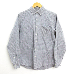 ＊ユナイテッドアローズ/UNITED ARROWS GLR長袖ボタンダウンシャツ■マルチ【L】MENS/細身K04【中古】■