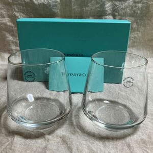 未使用品☆TIFFANY&Co. ティファニー ロゴ入り タンブラーペアグラス 2客セット 1837 コップ グラス ①☆郵パック無料