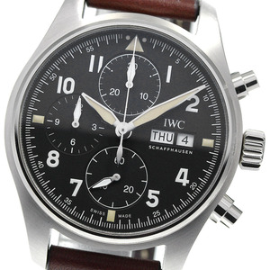 IWC IWC SCHAFFHAUSEN IW387903 パイロットウォッチ スピットファイア クロノグラフ デイデイト 自動巻き メンズ 良品 保証書付き_813439