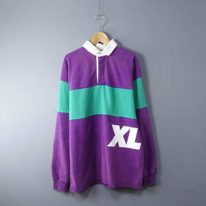 ☆訳あり特価☆XLARGE/エクストララージ/S/ロゴ入りポロシャツ/緑×紫×白