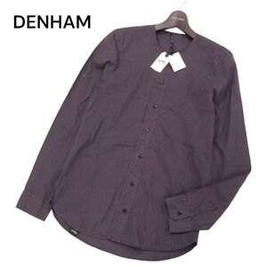 【新品 未使用】 DENHAM デンハム 【ZEBAND TS】通年 長袖 ノーカラー シャツ Sz.XS　メンズ グレー　I4T02279_7#F