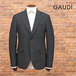 24AW/GAUDI/50サイズ/ジャケット ウール調サキソニー あたたか 無地 きれいめ 上品 新品/ダークグレー/ja387/