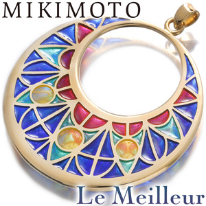 ミキモト エナメル ペンダントトップ K18 MIKIMOTO 中古 プレラブド 返品OK