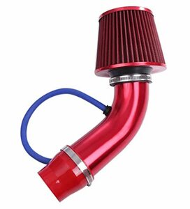 エアフィルター 赤色 セット 76mm 吸気管 フィルター 高流量高冷風 自動車用 アルミ製エアインテークパイプ 汎用 エアクリーナー エアクリ