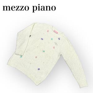 リボン　mezzo piano メゾピアノ セーター ニット 白 160　キッズ　女の子　小学生　お出かけ